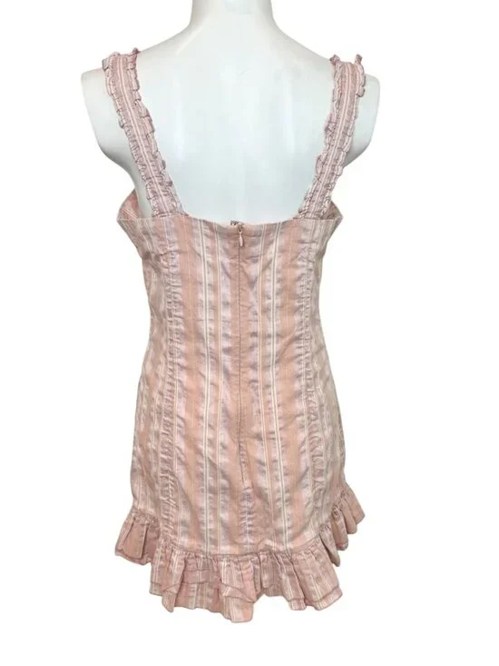 Alexis Brandy Dress Pink Striped Cotton - Size L - Picture 6 of 8